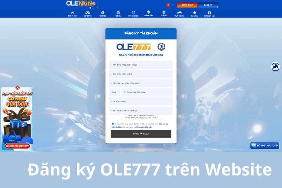 Đăng ký trên Website